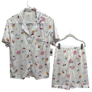 Hello Kitty Girls 2 Piece Pajama Set Size Large New